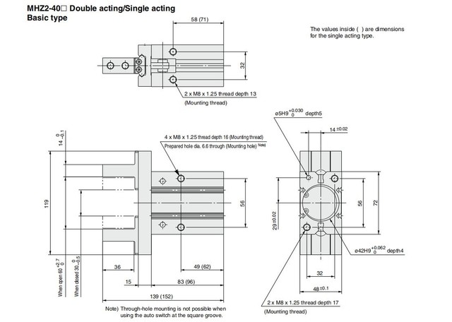 SMC Aluminium chwytak pneumatyczny dwustronnego działania MHZ2 zdolności 6D-40D - Wianko - 26