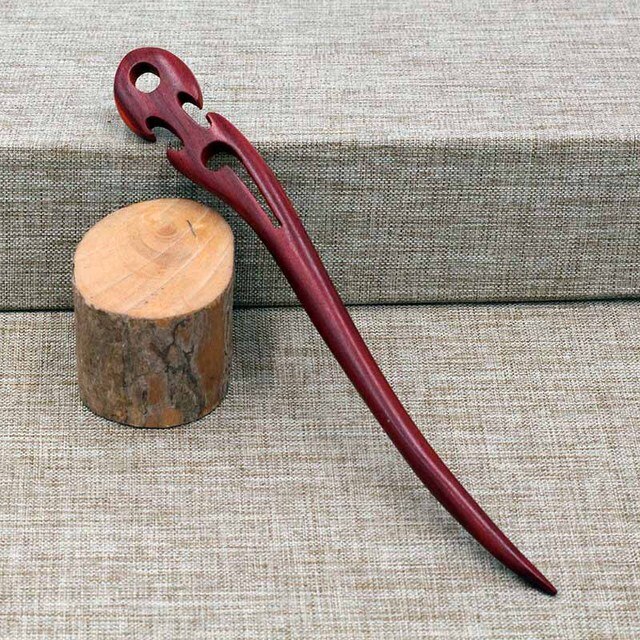Ręcznie robione czerwone drzewo sandałowe Haipins z motywem chińskim w stylu retro – klasyczne akcesoria do włosów dla kobiet - Wianko - 5