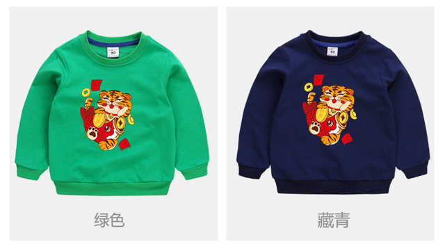 Chłopięcy sweter z nadrukiem tygrysa na wiosnę i jesień – ubranie dziecięce na Nowy Rok 2022 - Wianko - 11
