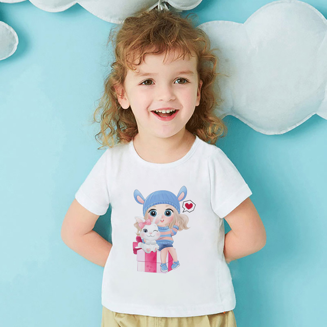Bluzka Cartoon T-Shirt z nadrukiem kota dla dziewczynki - wymarzony odcień kawaii Y2K - Wianko - 6