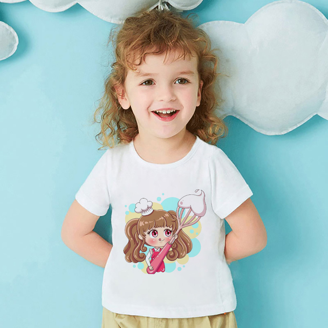 Bluzka Cartoon T-Shirt z nadrukiem kota dla dziewczynki - wymarzony odcień kawaii Y2K - Wianko - 7