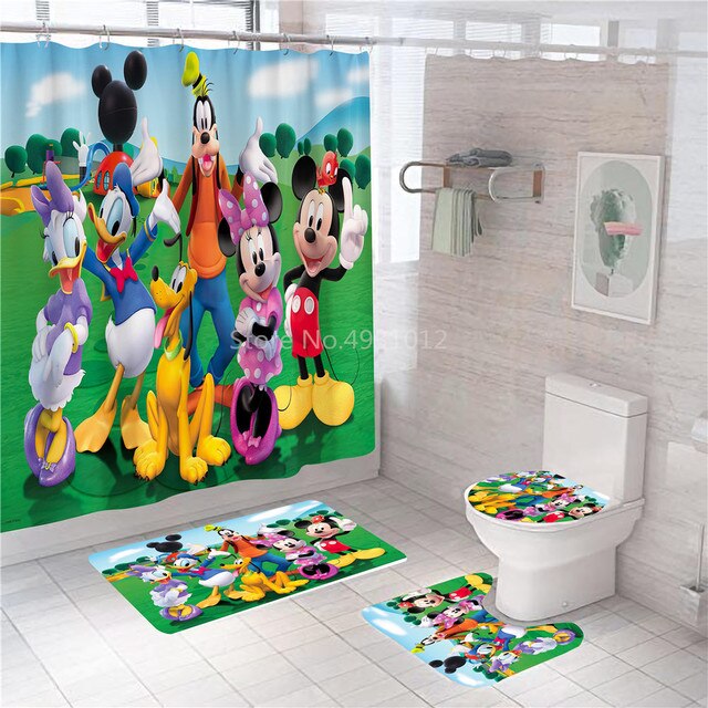 Zasłona prysznicowa Disney myszka Miki Minnie Mouse 180x180cm 1sztuka/4sztuki z 12 hakami - Wianko - 10