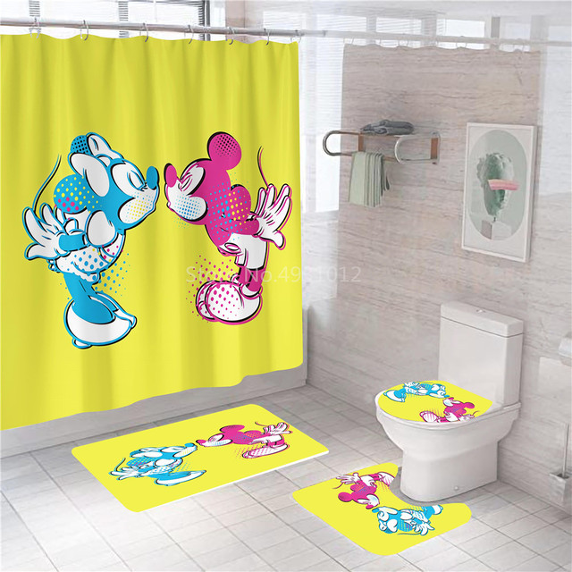 Zasłona prysznicowa Disney myszka Miki Minnie Mouse 180x180cm 1sztuka/4sztuki z 12 hakami - Wianko - 18