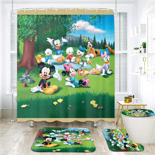 Zasłona prysznicowa Disney myszka Miki Minnie Mouse 180x180cm 1sztuka/4sztuki z 12 hakami - Wianko - 16