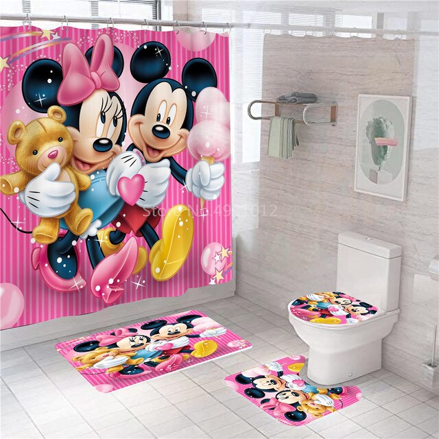 Zasłona prysznicowa Disney myszka Miki Minnie Mouse 180x180cm 1sztuka/4sztuki z 12 hakami - Wianko - 11