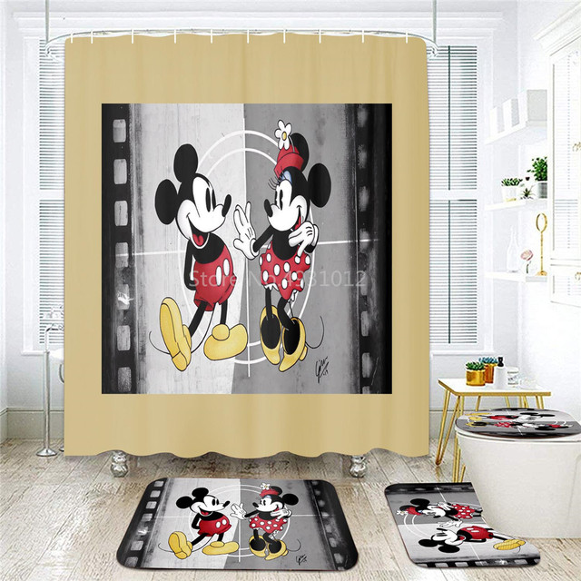 Zasłona prysznicowa Disney myszka Miki Minnie Mouse 180x180cm 1sztuka/4sztuki z 12 hakami - Wianko - 15