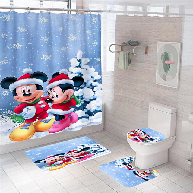 Zasłona prysznicowa Disney myszka Miki Minnie Mouse 180x180cm 1sztuka/4sztuki z 12 hakami - Wianko - 17