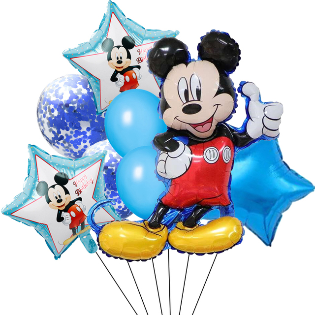 Zestaw 8 balonów foliowych z postaciami Myszki Mickey i Minnie - dekoracja urodzinowa dla dzieci i Baby shower party - Wianko - 2
