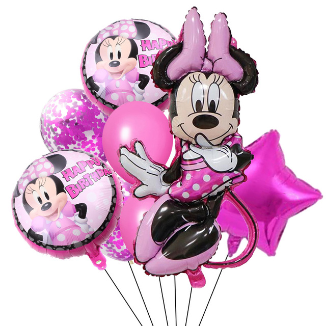Zestaw 8 balonów foliowych z postaciami Myszki Mickey i Minnie - dekoracja urodzinowa dla dzieci i Baby shower party - Wianko - 9