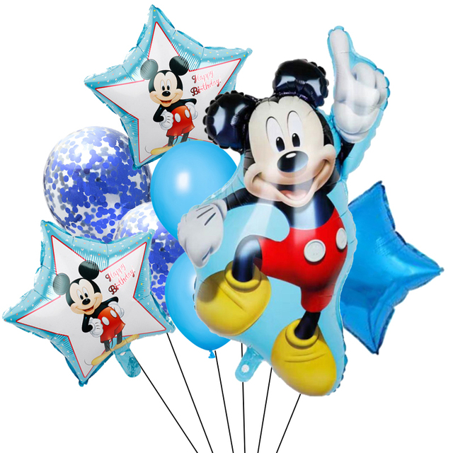 Zestaw 8 balonów foliowych z postaciami Myszki Mickey i Minnie - dekoracja urodzinowa dla dzieci i Baby shower party - Wianko - 4