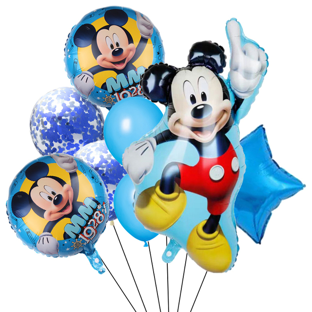 Zestaw 8 balonów foliowych z postaciami Myszki Mickey i Minnie - dekoracja urodzinowa dla dzieci i Baby shower party - Wianko - 7