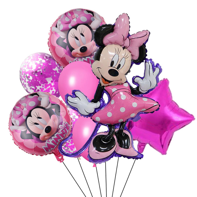 Zestaw 8 balonów foliowych z postaciami Myszki Mickey i Minnie - dekoracja urodzinowa dla dzieci i Baby shower party - Wianko - 8
