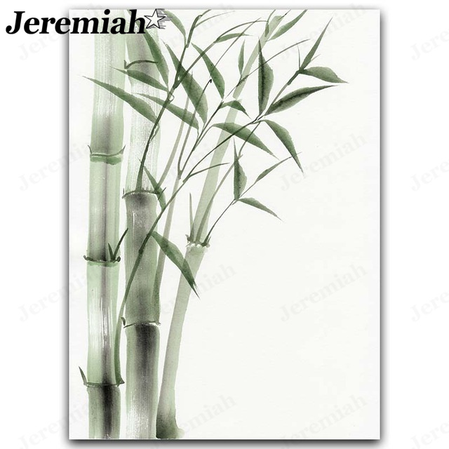 Nowoczesny plakat na płótnie zielony liść bambusa - dekoracja pokoju o charakterze abstrakcyjnym i roślinnym - Wianko - 6