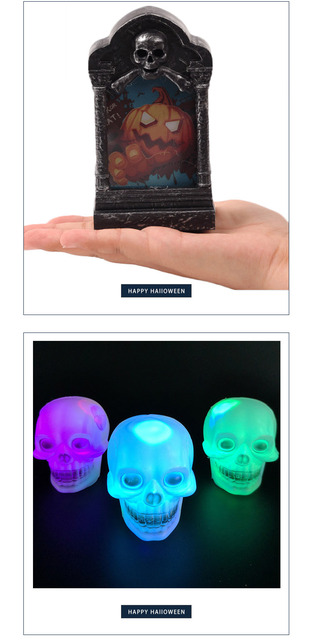 Lampa LED Light Skull Head 2020 - kolorowy lampion z dyni na Halloween, wisząca dekoracja dla domu i baru - Wianko - 15