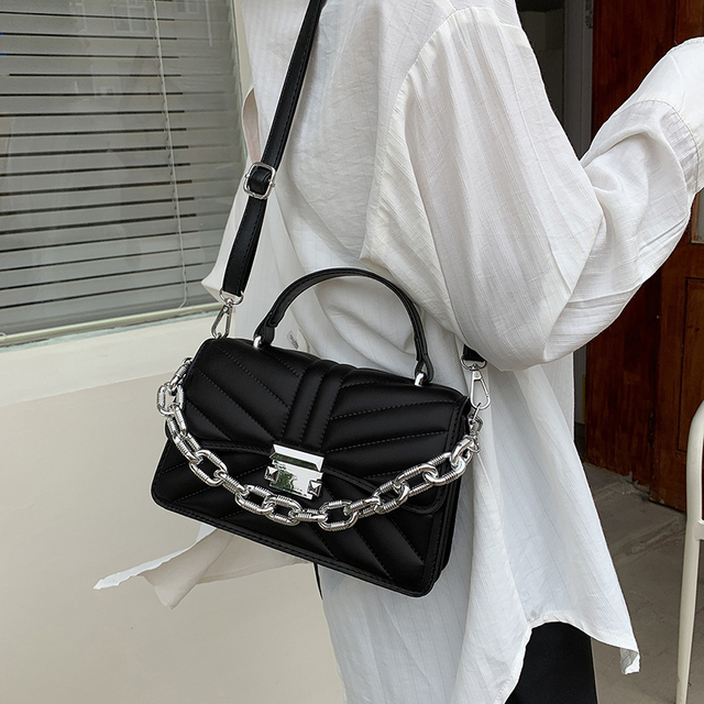 Dorywczo jednokolorowe skórzane torby na ramię Crossbody dla kobiet - 2021 Fashion Lady, mała torba kwadratowa, wysokiej jakości - Wianko - 5