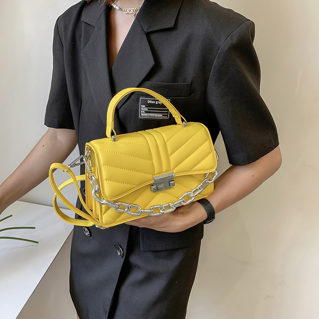 Dorywczo jednokolorowe skórzane torby na ramię Crossbody dla kobiet - 2021 Fashion Lady, mała torba kwadratowa, wysokiej jakości - Wianko - 2