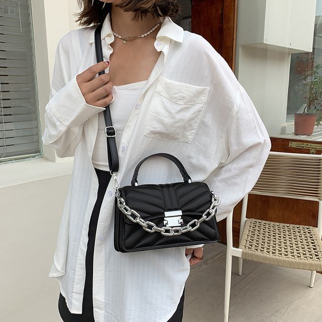 Dorywczo jednokolorowe skórzane torby na ramię Crossbody dla kobiet - 2021 Fashion Lady, mała torba kwadratowa, wysokiej jakości - Wianko - 4
