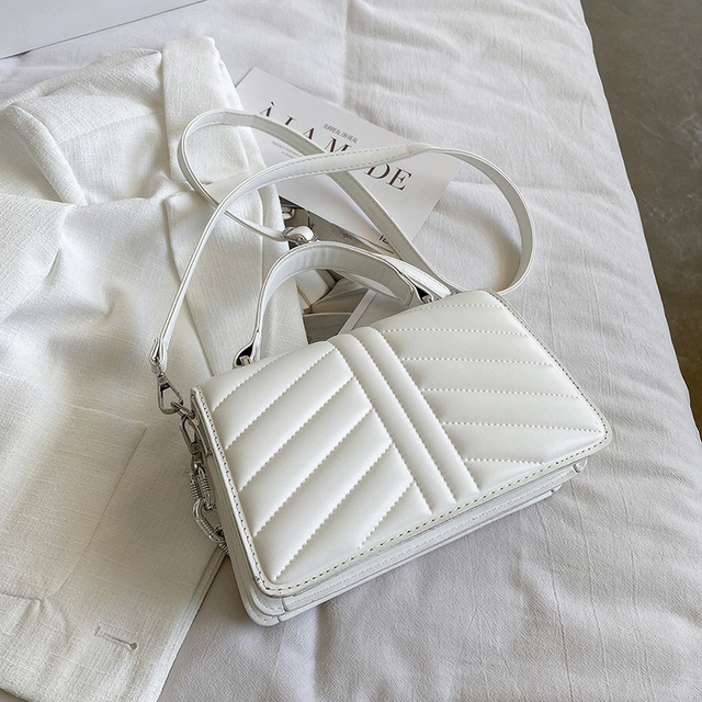 Dorywczo jednokolorowe skórzane torby na ramię Crossbody dla kobiet - 2021 Fashion Lady, mała torba kwadratowa, wysokiej jakości - Wianko - 13
