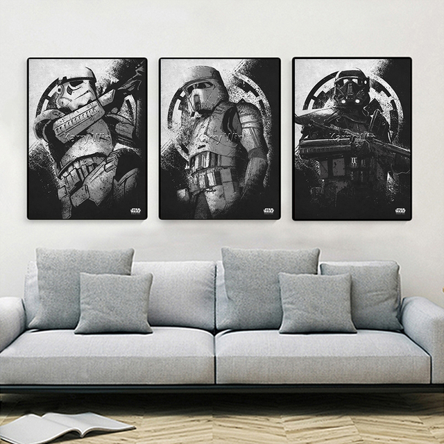5D Diamentowe Malarstwo Star Wars - Postacie Czarno-Biała Sztuka Plakatu Domowa Dekoracja Prezent - Wianko - 2