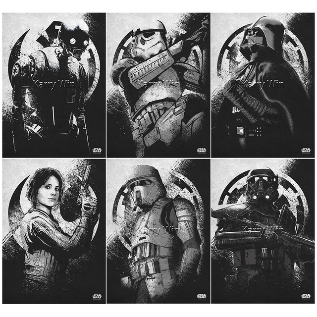 5D Diamentowe Malarstwo Star Wars - Postacie Czarno-Biała Sztuka Plakatu Domowa Dekoracja Prezent - Wianko - 1