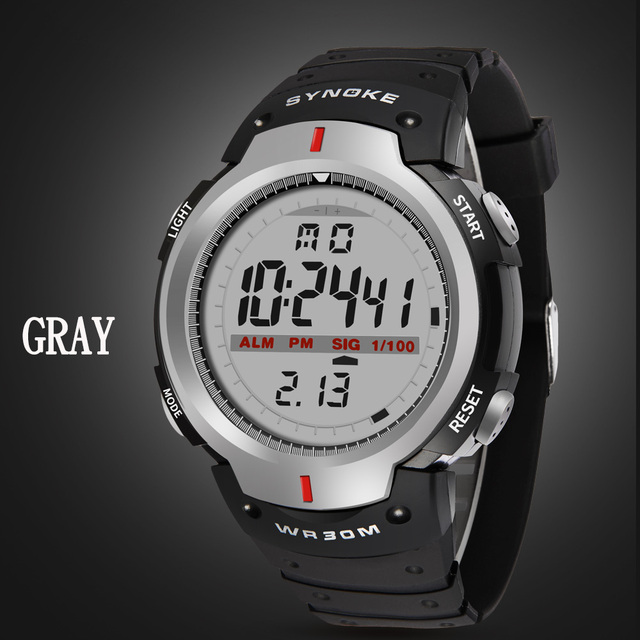 Męski zegarek sportowy SYNOKE 30M wodoodporny cyfrowy zegar elektroniczny Shock Style G na rękę, czarny - Wianko - 20