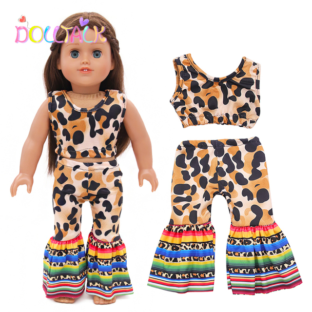 Leopardowe ubranka dla lalki, garnitur dla 43cm lalki dziecięcej, pasujące do 18-calowych lalkek amerykańskich oraz do wykonania własnoręcznego zabawki - Wianko - 14