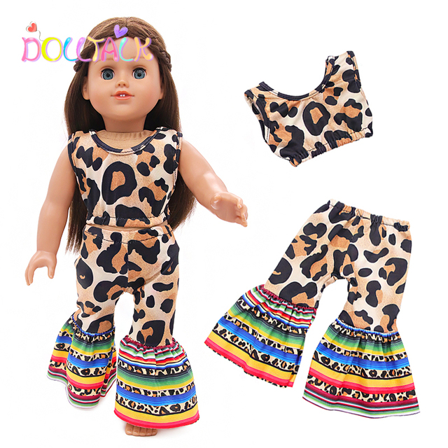 Leopardowe ubranka dla lalki, garnitur dla 43cm lalki dziecięcej, pasujące do 18-calowych lalkek amerykańskich oraz do wykonania własnoręcznego zabawki - Wianko - 9