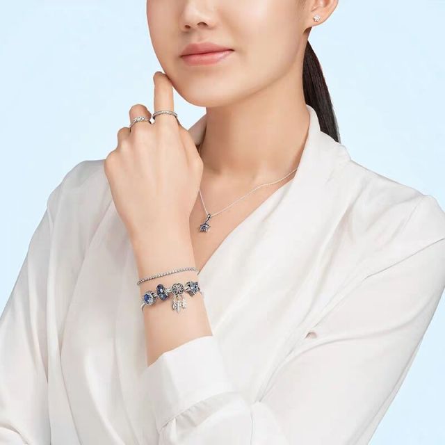 925 srebrny łańcuszek żmijka bransoletka z lśniącą koroną dla kobiet 100% oryginalna biżuteria - Wianko - 18