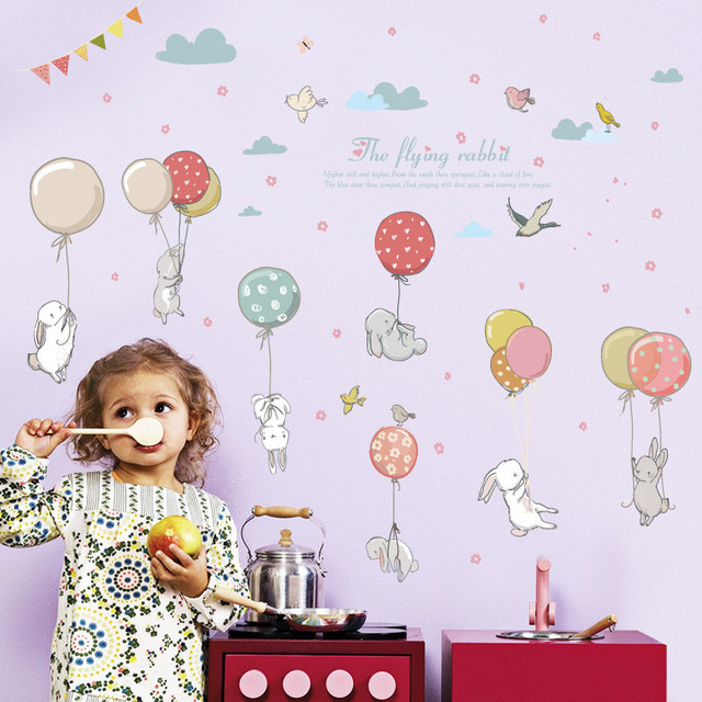 Naklejki ścienne DIY z kolorowymi balonami i uroczymi kartoonami dla dzieci - J20 #40 - Wianko - 3