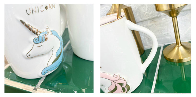 Kubek ceramiczny z kreskówkowym jednorożcem w kolorze niebieskim/różowym - Wianko - 8