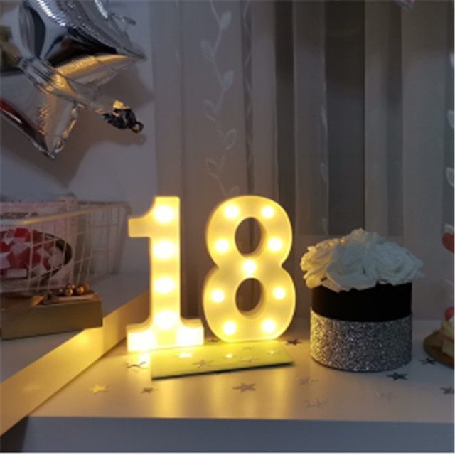 Zestaw 2 sztuk lampka nocna LED dla dorosłych z banerem urodzinowym - dekoracja imprezowa - Wianko - 1