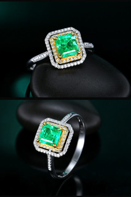 Vintage pierścionek z zielonym kamieniem szlachetnym dla kobiet - akcesorium w stylu boho, idealne na zaręczyny, ślub czy inną okazję. Wykonany ze srebra próby 925, wpasuje się w modę damską - Wianko - 7