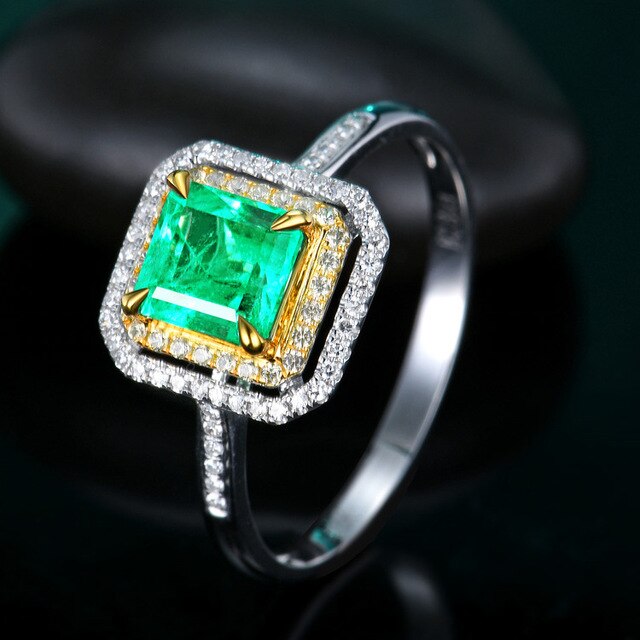 Vintage pierścionek z zielonym kamieniem szlachetnym dla kobiet - akcesorium w stylu boho, idealne na zaręczyny, ślub czy inną okazję. Wykonany ze srebra próby 925, wpasuje się w modę damską - Wianko - 2