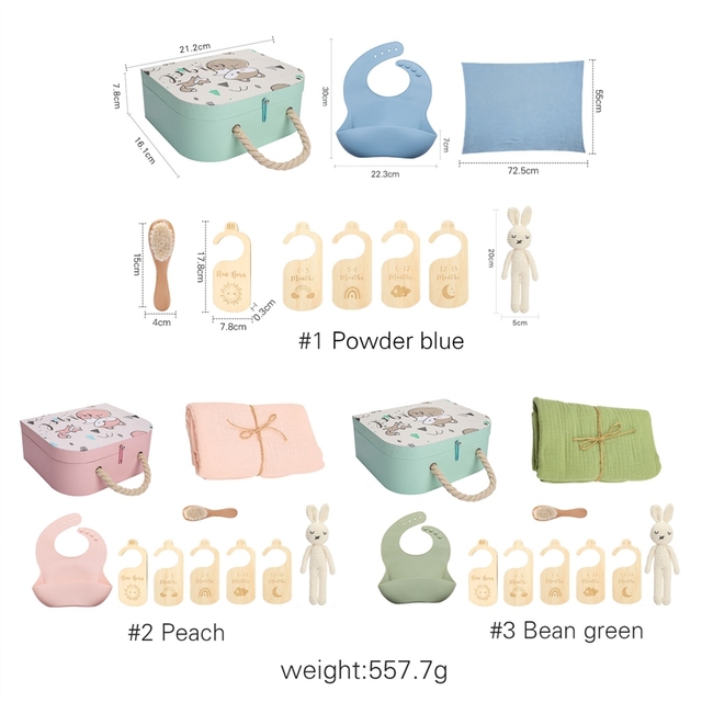 Zestaw ręczników kąpielowych dla dzieci - 100% bawełna, śliniaki, silikonowa szczotka Bunny, pacynka - idealne prezenty dla noworodka - Wianko - 3