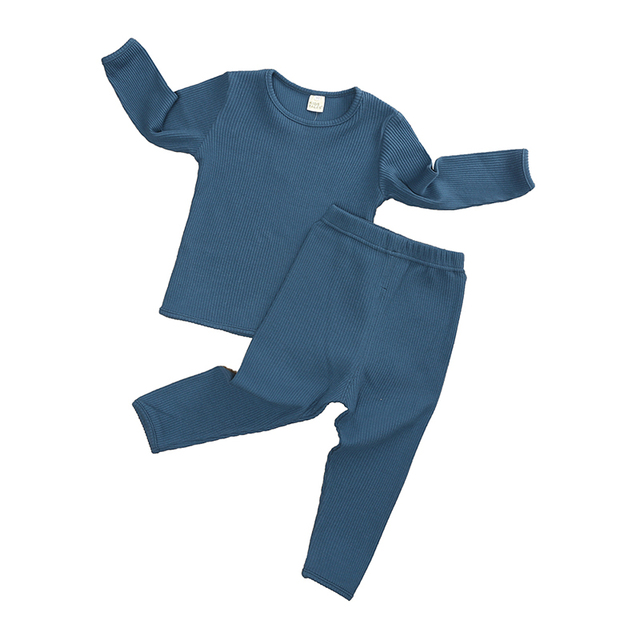 Nowe jesienne zestawy piżam dziecięcych: bluzka z długim rękawem + spodnie, dla dziewczynek i chłopców, bawełna, 2 sztuki - Wianko - 11