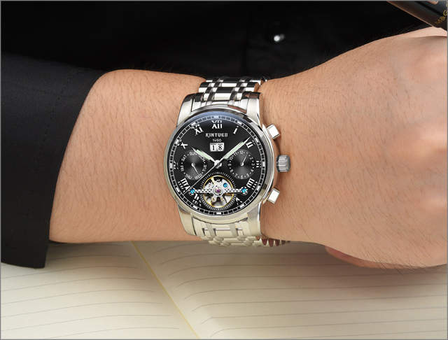 Męski zegarek automatyczny mechaniczny KINYUED biznesowy ze stali nierdzewnej, luksusowy marki, wodoodporny, relogio - Wianko - 17