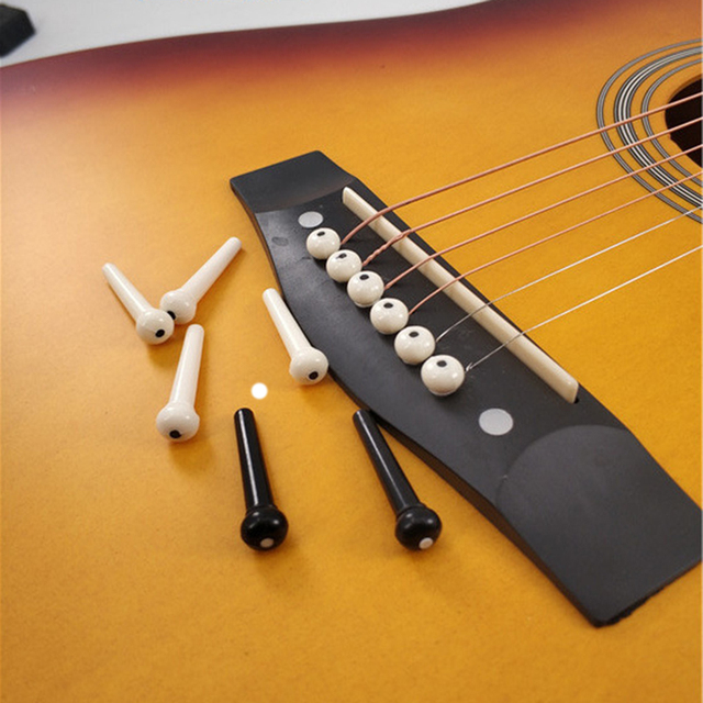 Mostki gitary elektrycznej 6 sztuk/partia - plastikowe pinsy - akcesoria strunowe gitara akustyczna - folkowa - klasyczna - części do gitar - pin mostka gitary - Wianko - 5