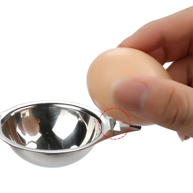 Ręczny separator białka od żółtka jajko - stal nierdzewna, długi uchwyt - Wianko - 3