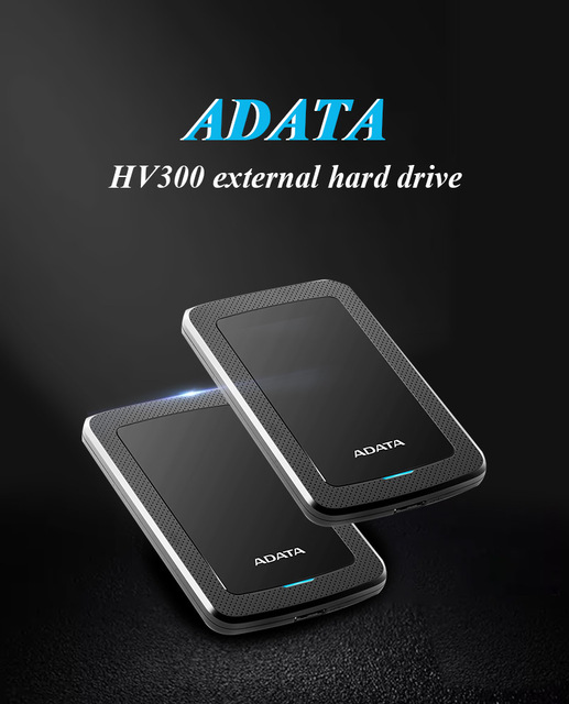 ADATA HV300 HDD 2TB - czarny, zewnętrzny dysk twardy o wysokiej prędkości 2,5 cala - Wianko - 1