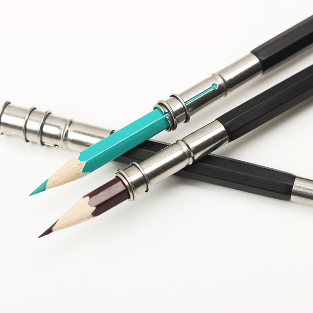 Regulowana dwuczęściowa przedłużka do ołówka - uchwyt szkic szkoła biuro Art Write Tool - Wianko - 4