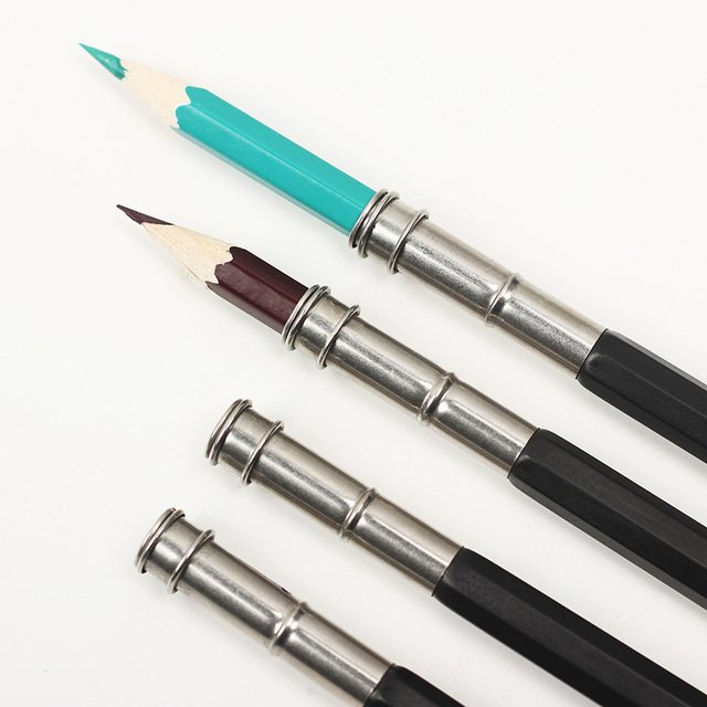 Regulowana dwuczęściowa przedłużka do ołówka - uchwyt szkic szkoła biuro Art Write Tool - Wianko - 3