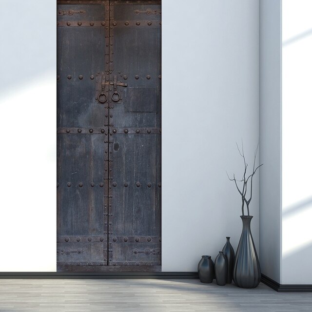 Kreatywne DIY 3D naklejki na drzwi - wzór do dekoracji domu, idealne na stare drewniane drzwi, duże ściany, salon - Wianko - 8