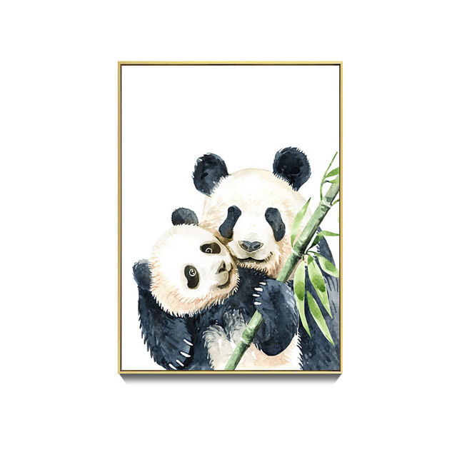 Uroczy plakat na płótnie ze zdjęciem czarno-białej bambusowej pandy - dekoracja wnętrza - Wianko - 5