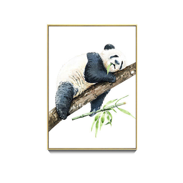 Uroczy plakat na płótnie ze zdjęciem czarno-białej bambusowej pandy - dekoracja wnętrza - Wianko - 7