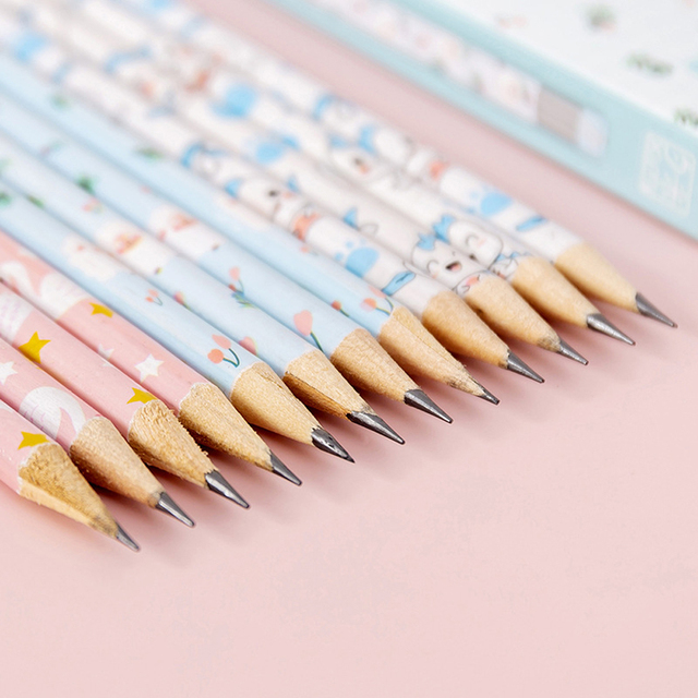 12 pięknych ołówków z uroczymi Kawaii Cartoon zwierzątkami HB, idealne do rysunków i notatek - Wianko - 3