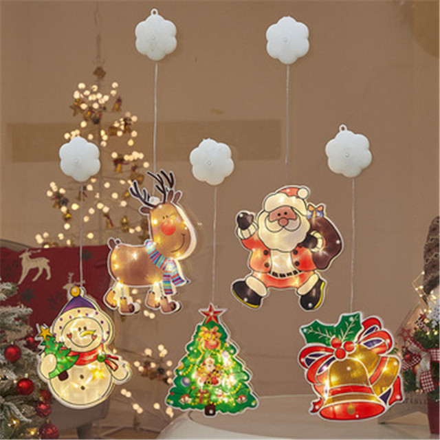 Świąteczne światełko LED na boże narodzenie - ozdobne żarówki wiszące z motywem świętego Mikołaja i bałwanka - 2021 - Wianko - 4