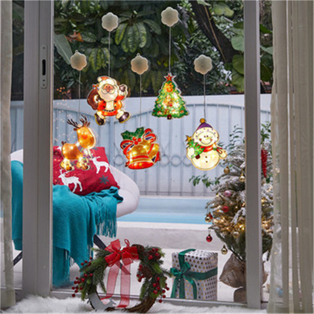 Świąteczne światełko LED na boże narodzenie - ozdobne żarówki wiszące z motywem świętego Mikołaja i bałwanka - 2021 - Wianko - 5