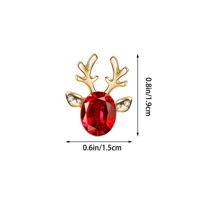 Kolczyki świąteczne z jeleniem, elegancka biżuteria z porożem, kryształowy kamień, stal nierdzewna - Wianko - 17