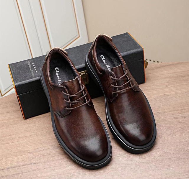 Męskie skórzane buty jesienne/zimowe, markowe, brytyjskiego stylu, retro - Wianko - 8