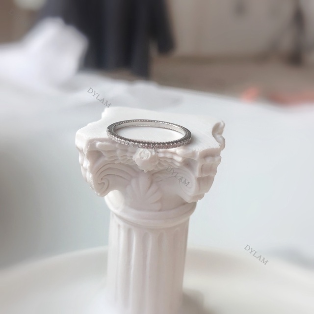 DYLAM - Obrączka zaręczynowa z cyrkonem, wykonana z 925 srebra, dla kobiet - Wianko - 5